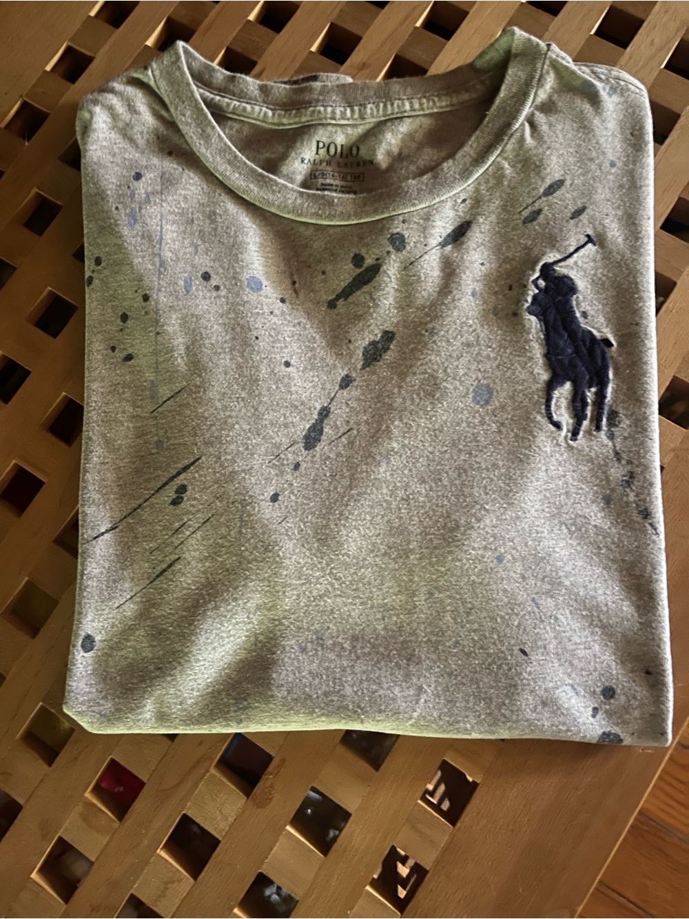 Polo by Ralph Lauren Gray Short Sleeve Tee with Navy Polo Player